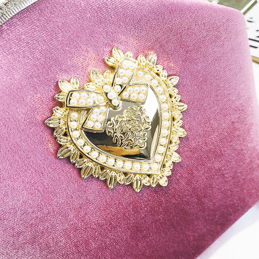 Bolso de Mano Retro Dorado en Terciopelo con Diamantes - Edición Personalizada - Image 4