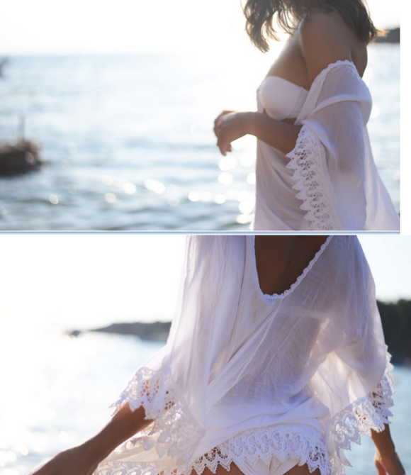Pareo Playero con Flecos Elegante