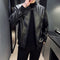 Men's Slim Fit Washed Leather Jacket - Modern Style