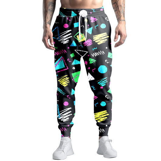 Pantalones de Chándal Estampado Digital Graffiti Colorido Corte Recto - Image 3