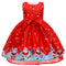 Vestido Navideño Princesa Santa Claus con Copos de Nieve para Niña