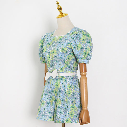 Blusa Estampada con Cuello Cuadrado y Mangas Abullonadas - Image 3