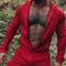 Pijama Enterizo Rojo con Capucha y Botones Frontales