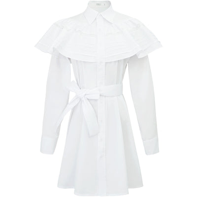 Vestido Camisero Blanco con Volantes - Image 7