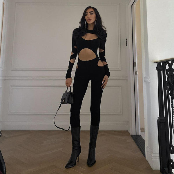 Jumpsuit Casual con Detalles Rotos y Escotes para Mujer