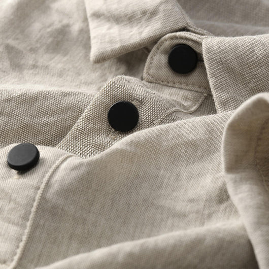 Camisa Lino Manga Larga Cuello Clásico Transpirable - Image 4