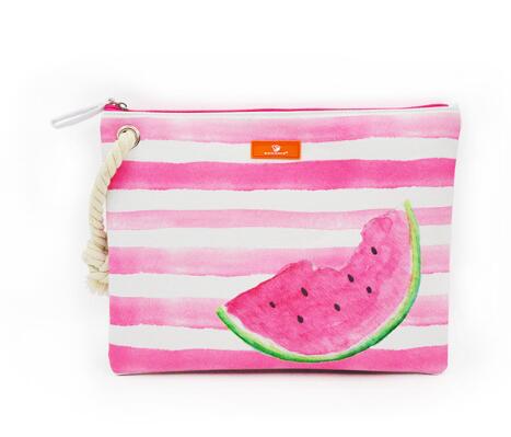 Bolsa Playera Impermeable con Diseño Flamenco y Rayas - Clutch de Playa para Mujer - Image 5