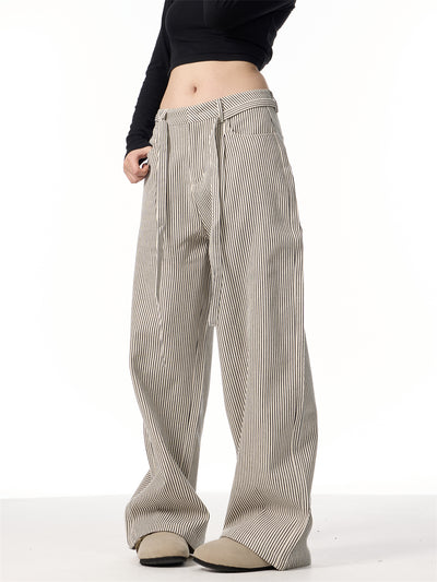 Pantalón Recto Vintage Americano a Rayas - Image 3