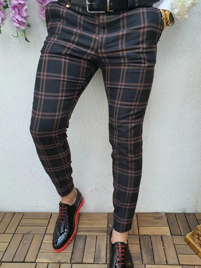 Pantalones Casuales a Cuadros Estilo Europeo Americano Corte Ninth - Image 18