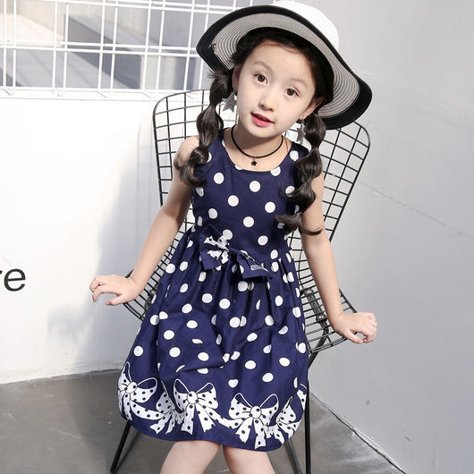 Vestido Chaleco con Estampado de Lunares