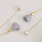 Female tassel earrings pearl earrings Grey