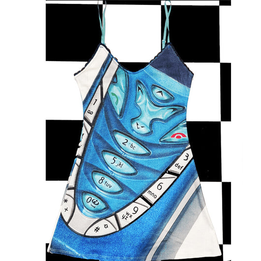 Vestido Slip Y2K Estampado Teclado Electrónico Estilo Spicy Girl - Image 2