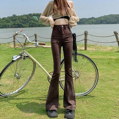 Pantalones Acampanados Cintura Alta Reductores Efecto Moda Urbana - Image 2
