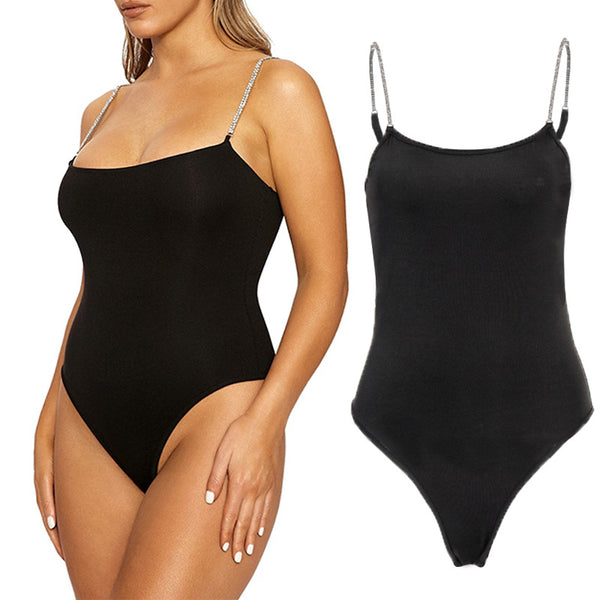 Body Ajustado Cadena Diamante con Halter Sexy