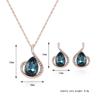 Juego de Joyas Nupciales Cristal Diamante: Collar y Aretes para Novia - Image 4