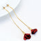 Female tassel earrings pearl earrings Wine Rojo