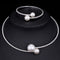 Conjunto de Novia: Collar y Pulsera Ajustables con Cristales y Perlas