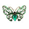 Hollow crystal butterfly brooch Verde