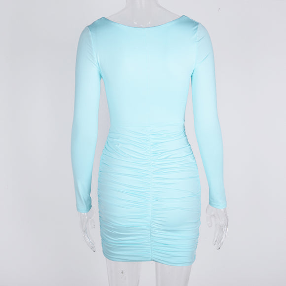 Vestido Largo Manga Larga Estilo Hip