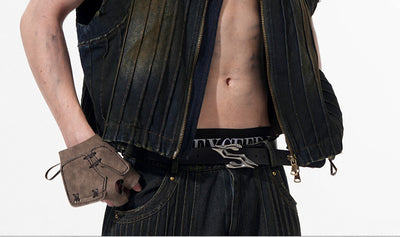 Chaleco Denim Sin Mangas para Hombre con Cuello Tipo Stand - Image 12