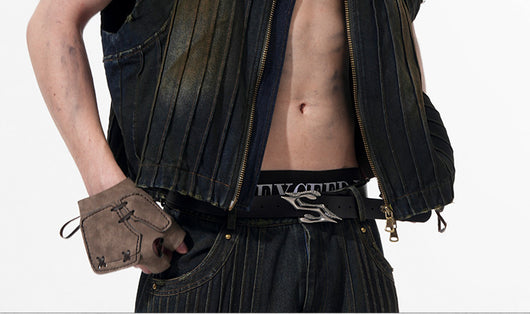 Chaleco Denim Sin Mangas para Hombre con Cuello Tipo Stand - Image 12