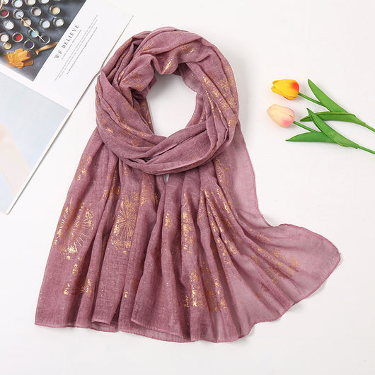 Pañuelo de Algodón Estampado Floral Vintage con Efecto Bronce - Image 15