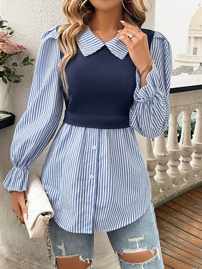 Camisa Patchwork Tejida - Elegancia y Sofisticación - Image 10
