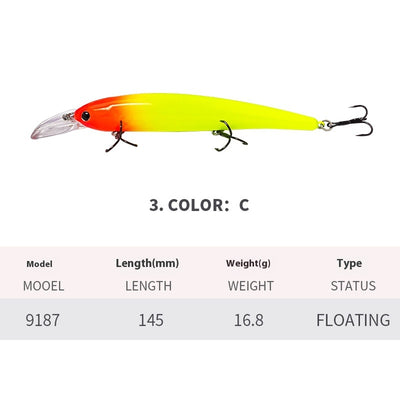 Señuelo Flotante de Lengüeta Profunda para Pesca en Agua Salada - Image 8