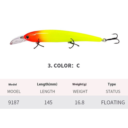Señuelo Flotante de Lengüeta Profunda para Pesca en Agua Salada - Image 8