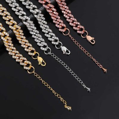 Pulsera Tobillera de Cadena Cubana 9mm con Broche Carácter Japonés - Image 13