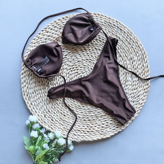 Bikini Dos Piezas Liso de Colores Vibrantes para Mujer - Image 14
