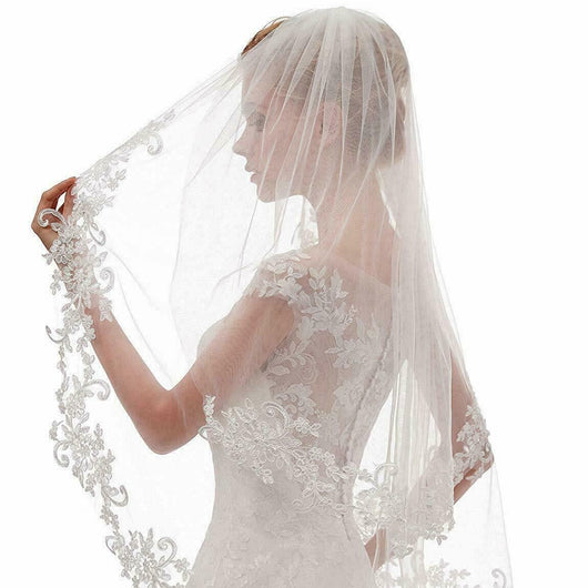 Peine de Novia con Apliques de Encaje Blanco Marfil Doble Vuelta - Image 4