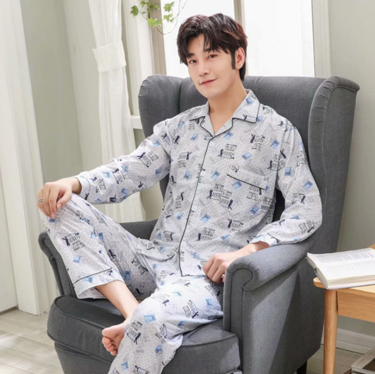 Pijama de Algodón Tejido para Hombre - Conjunto de Descanso - Image 13