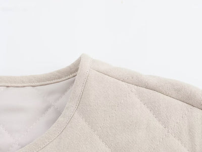Chaqueta de Otoño e Invierno en Mezcla de Lino y Algodón para Mujer - Image 15