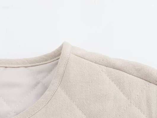 Chaqueta de Otoño e Invierno en Mezcla de Lino y Algodón para Mujer - Image 15