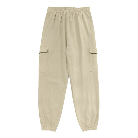 Pantalones Casuales de Algodón y Lino con Múltiples Bolsillos y Cordón Ajustable - Image 38