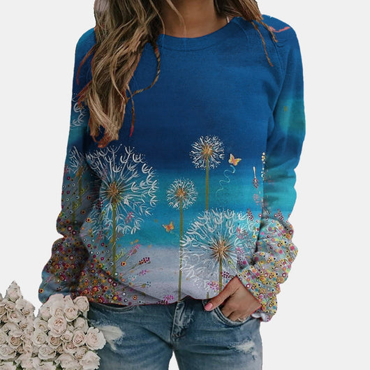 Blusa Casual de Manga Larga Estampada en Terciopelo para Tallas Grandes - Image 9