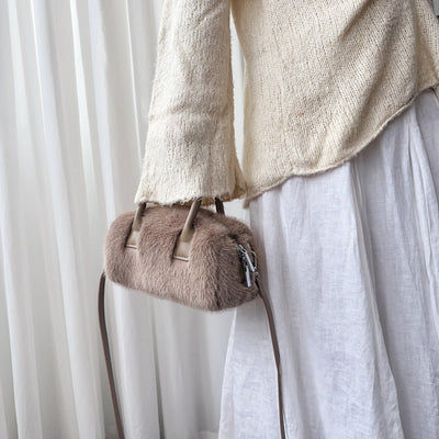 Bolsa Tote Vintage con Detalles de Peluche Ecológico - Image 26