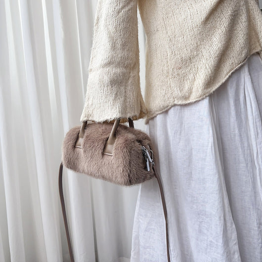 Bolsa Tote Vintage con Detalles de Peluche Ecológico - Image 26
