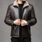 Abrigo de Cuero Premium con Cuello de Piel y Forro Polar Térmico