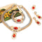 Juego de Joyería Nupcial Cristal Bicolor Floral - Collar, Aretes, Pulsera y Anillo