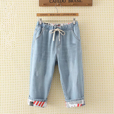 Pantalones Holgados Talla Grande con Roturas y Puños Ajustados - Image 5