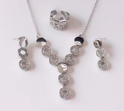 Conjunto de 3 Piezas: Aretes y Anillo de Cristal de la Felicidad - Image 3