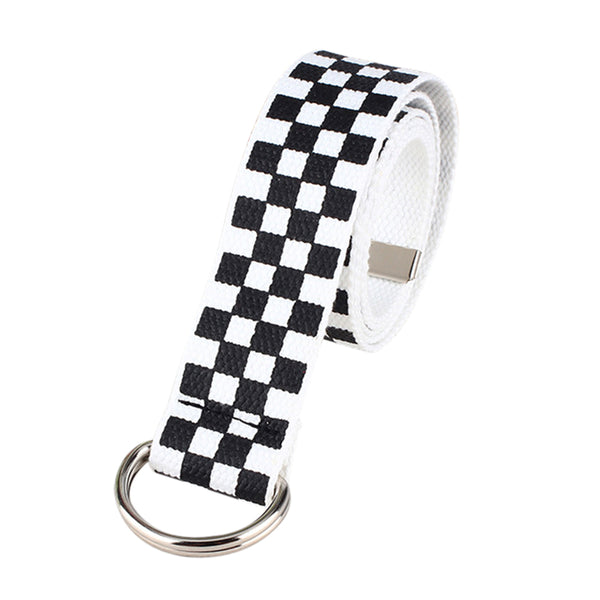 Cinturón de Lona Nylon con Estampado Cuadros
