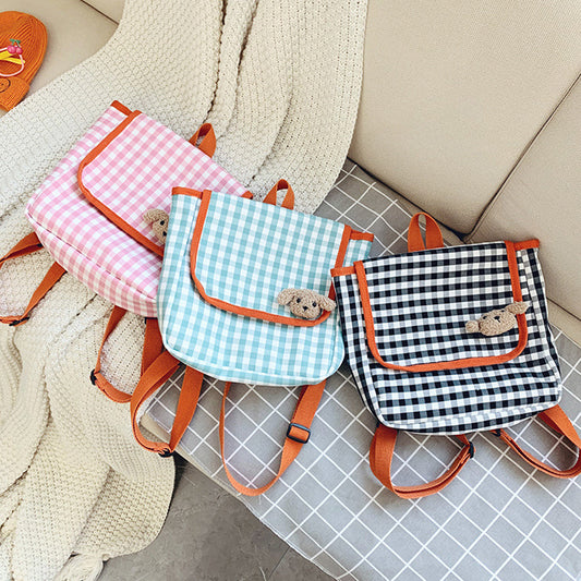 Mochila Infantil Estilo Vaquero a Cuadros - Image 2