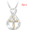 Cross Footprint Diamond Pendant Two Tone Twocolor cross 6PCS