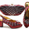 Gold Low-Heel Shoes with Rhinestone Details for Parties