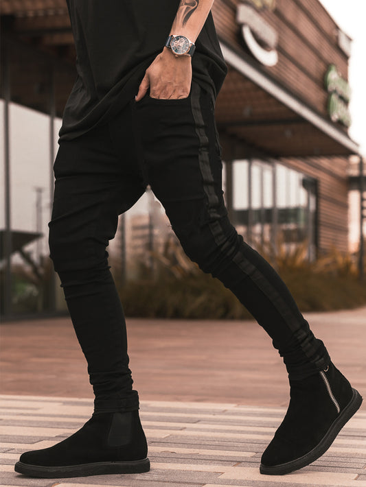 Pantalón Vaquero Negro Slim Fit Cintura Alta Rotos - Image 2