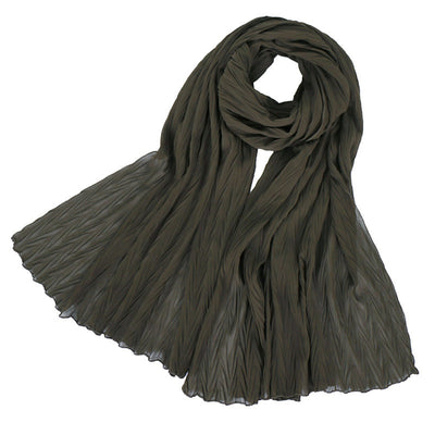 Pañuelo Femenino de Algodón Arrugado en Colores Sólidos - Image 26