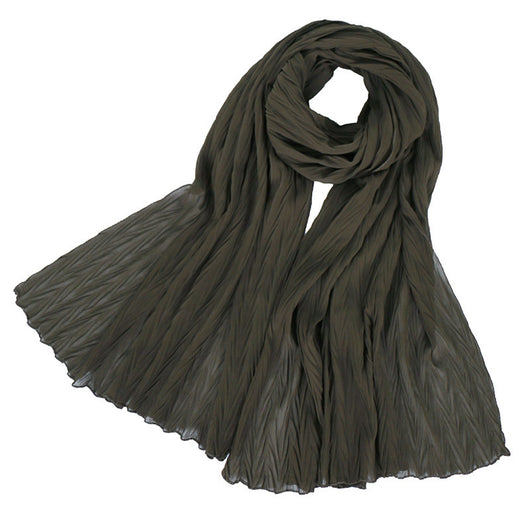 Pañuelo Femenino de Algodón Arrugado en Colores Sólidos - Image 26